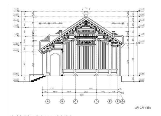 Bộ vì 6 chân nhà gỗ cổ truyền Bắc Bộ